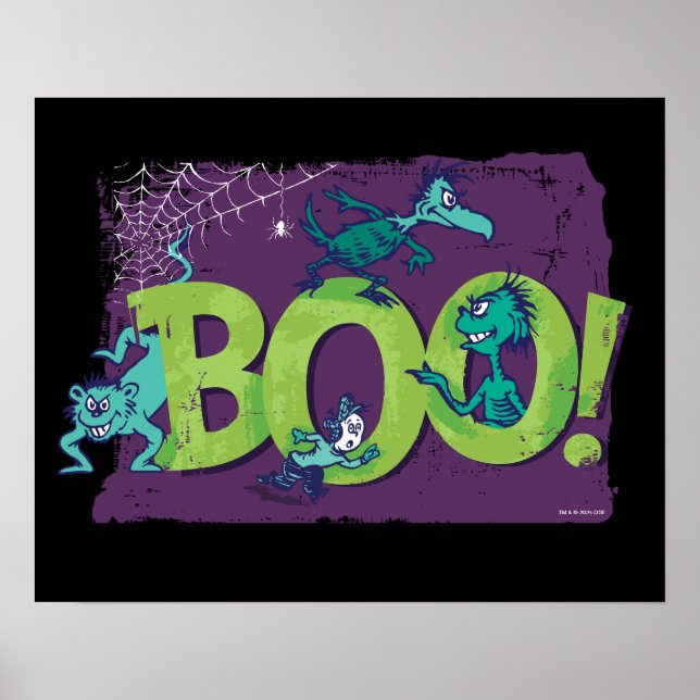 Póster Dr. Seuss | ¡BOO! Gráfico de Halloween (Frente)