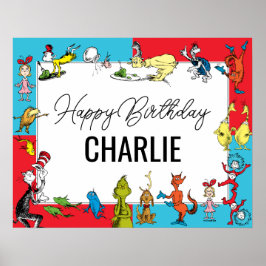Póster Dr. Seuss - Caracteres | Cumpleaños de los niños