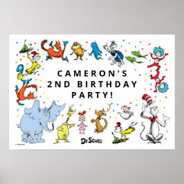 Póster Dr. Seuss Character Confetti | Cumpleaños de los n