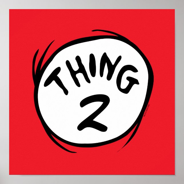 Póster Dr. Seuss | Cosa Uno personalizada Cosa Dos (Frente)