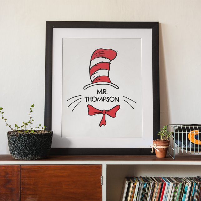 Póster Dr. Seuss | El gato en el nombre del profesor Pers (Poster in frame)