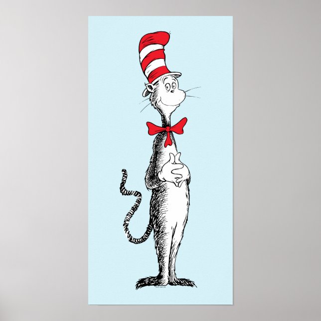 Póster Dr. Seuss El Gato en el Sombrero de Pie (Frente)