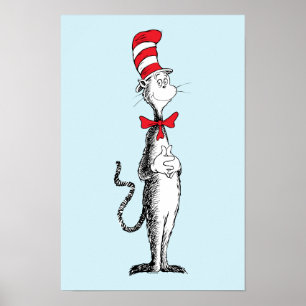 Póster Dr. Seuss El Gato en el Sombrero de Pie