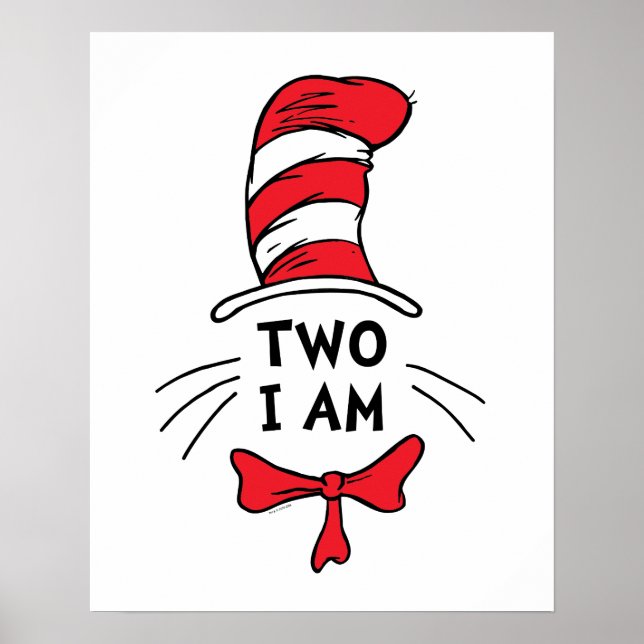 Póster Dr. Seuss | Gato en el Sombrero - Cumpleaños Dos S (Frente)