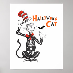 Póster Dr. Seuss   Gato en el sombrero de Halloween