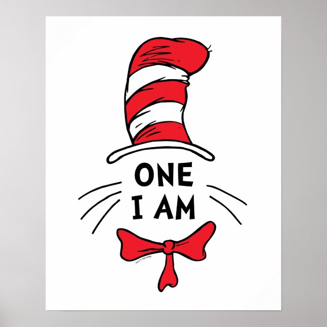 Póster Dr. Seuss | Gato en el sombrero - Uno soy (Frente)
