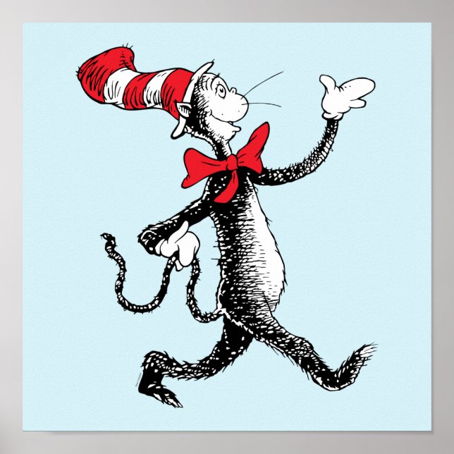 Póster Dr. Seuss | Gato en la caminata del gato Gorra (Frente)