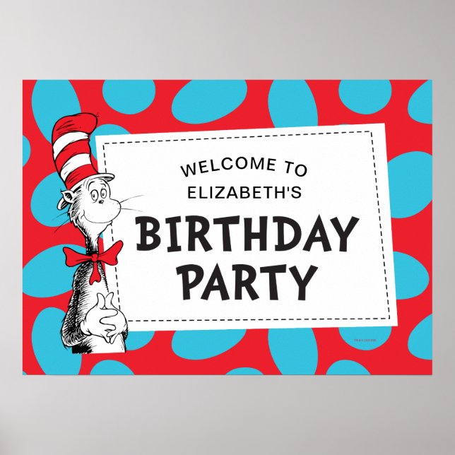 Póster Dr. Seuss | Gato en la fiesta de cumpleaños del Go (Frente)