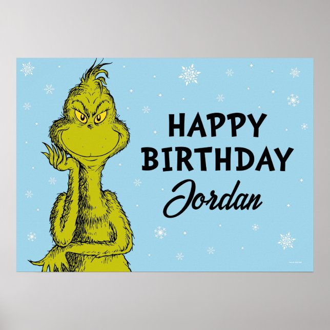 Póster Dr. Seuss | Grinch Cumpleaños de invierno (Frente)
