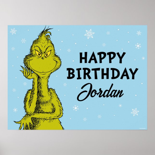 Póster Dr. Seuss | Grinch Cumpleaños de invierno (Frente)
