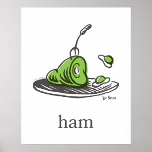 Póster Dr. Seuss   Huevos verdes con jamón