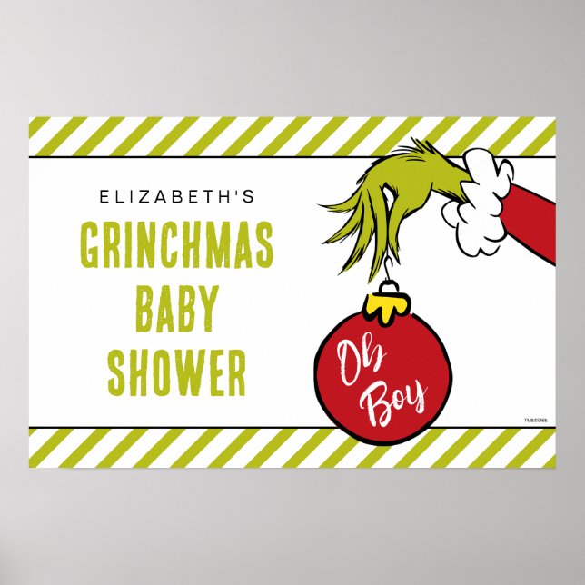 Póster Dr. Seuss | Oh Boy Grinch Baby Shower (Frente)