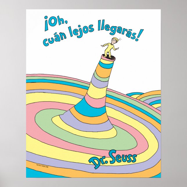 Póster Dr. Seuss | ¡Oh, cuán lejos llegarás! se traduce a (Frente)