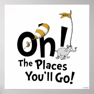 Póster Dr. Seuss Oh, The Places You'll Go! Retro