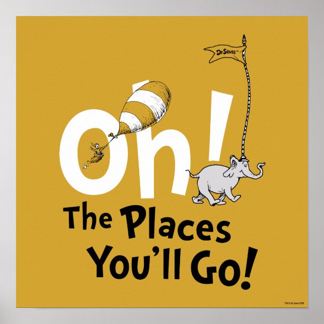 Póster Dr. Seuss | Oh, The Places You'll Go! Retro (Frente)