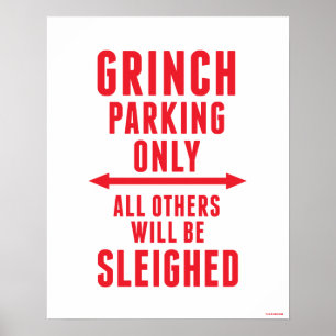 Póster Dr. Seuss   Solo estacionamiento para Grinch