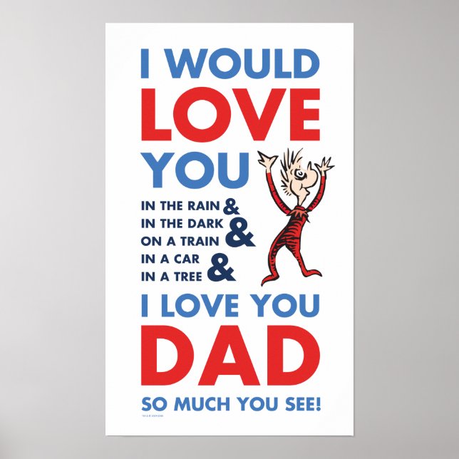 Póster Dr. Seuss | Te Amo Tanto Papá Que Ves (Frente)
