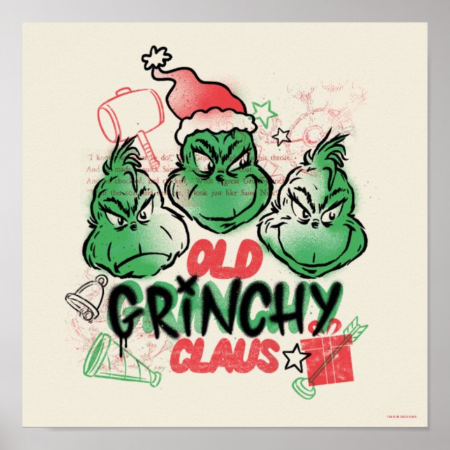 Póster Dr. Seuss | Viejo Grinch Claus (Frente)