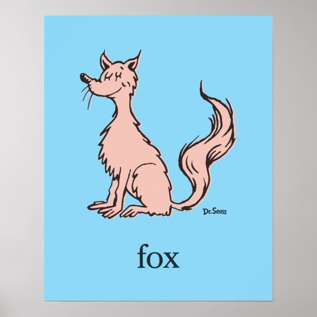 Póster Dr. Seuss | Zorro Rosa (Frente)