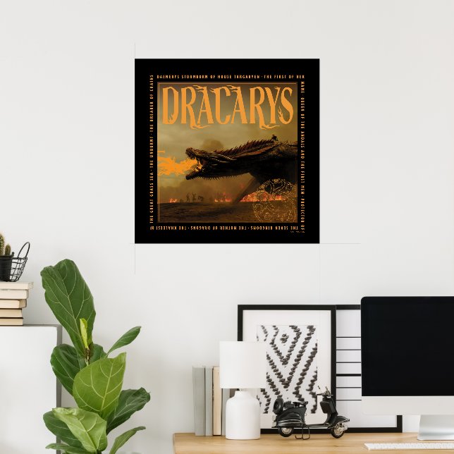 Póster "Dracarys" Drogon Breathing Fire Graphic (Oficina en casa)