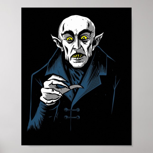 Póster Drácula de terror de vampiro de Nosferatu Hallowee (Frente)