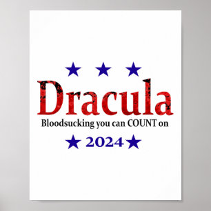 Póster Drácula Rótulo electoral 2024 - Halloween Y H dive