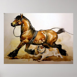 Póster Draft Horse And Bulldog Poster Print