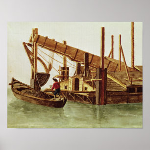 Póster Dragado de un canal