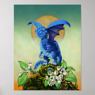 Póster Dragón 11x14 del arándano (4x6 y suben)