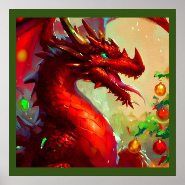 Póster Dragón 1 de los navidades (Frente)