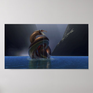 Póster Dragón acuático