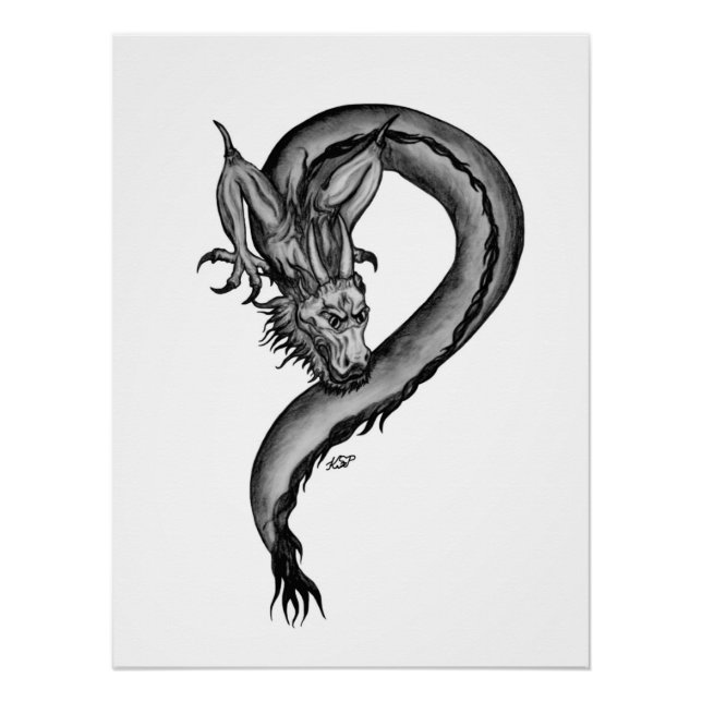 Póster Dragón al estilo del tatuaje (Anverso)