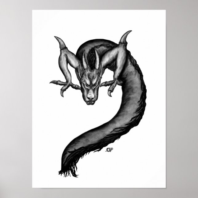 Póster Dragón al estilo del tatuaje (Frente)