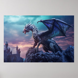 Póster Dragon Animal Creature Fantasy Colorous Wall Art