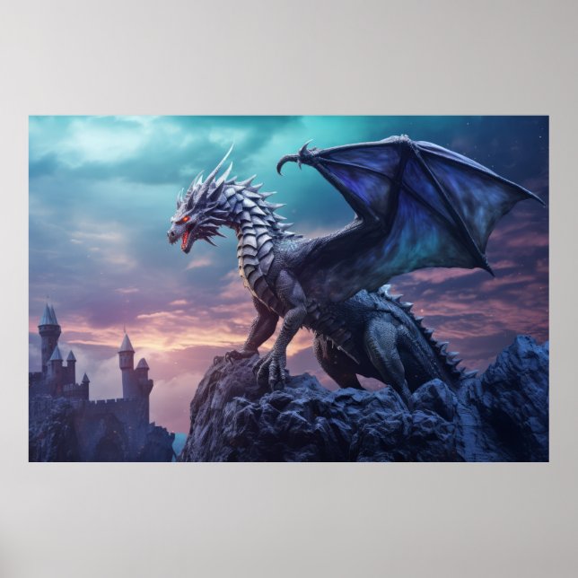 Póster Dragon Animal Creature Fantasy Colorous Wall Art (Frente)