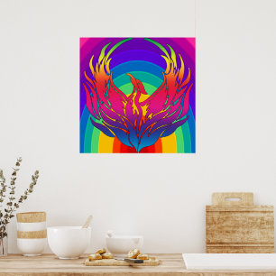 Póster Dragón arcoiris