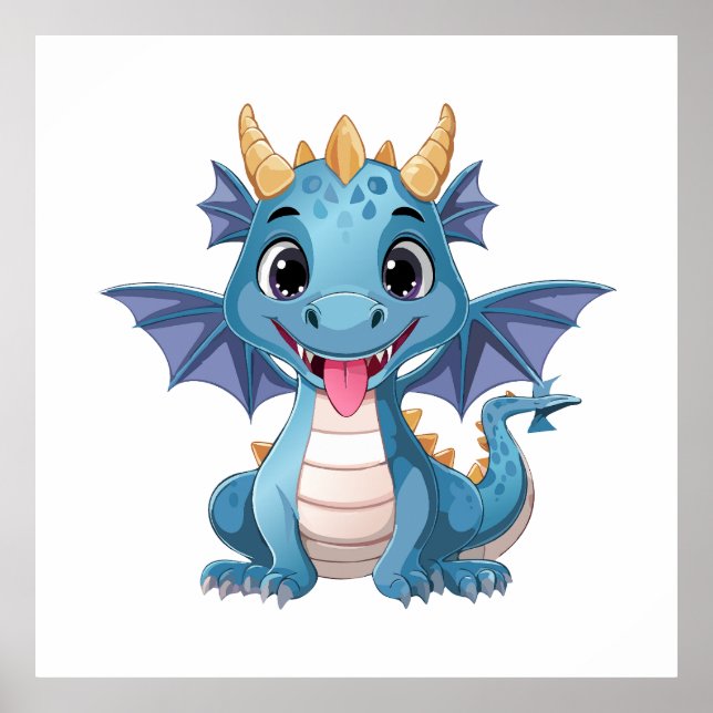 Póster dragón azul (Frente)