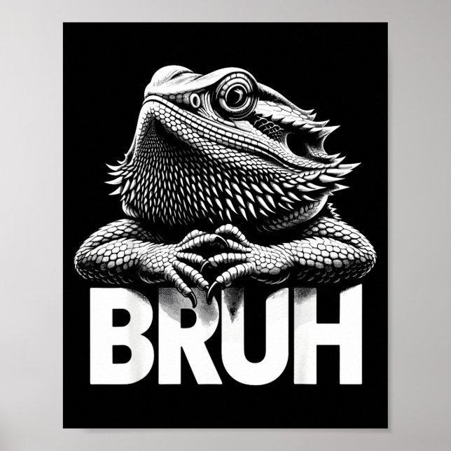 Póster Dragón Barbudo Bruh (Frente)