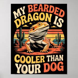 Póster Dragón Barbudo Enfriador Reptil Animal Barbudo Bar