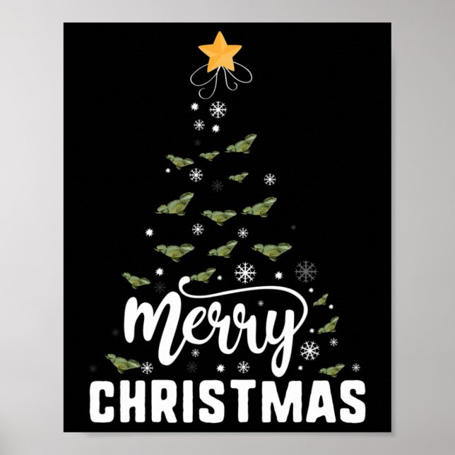 Póster Dragón barbudo Feliz Árbol de Navidad Familia Navi (Frente)