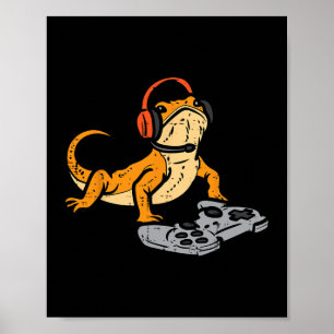 Póster Dragón Barbudo Videojuegos Comedia Jugador Animal 