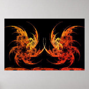 Póster Dragon Battle Fractal Art