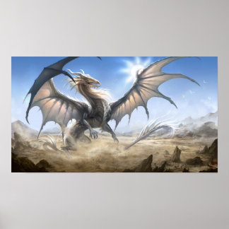 Póster dragón blanco