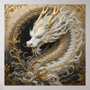 Póster Dragón blanco