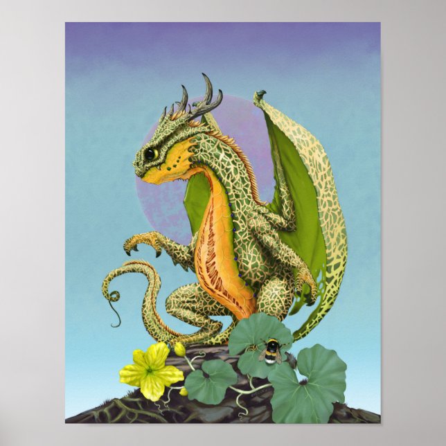Póster Dragón Cantaloupe 11x14 (4x6 y superior) (Frente)