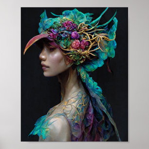 Póster Dragon Chica 2 Fantasy Art Poster