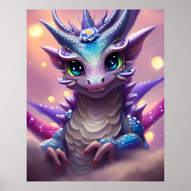 Póster Dragón Chica azul (Frente)