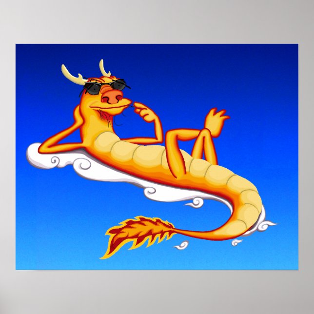 Póster Dragón chillax (azul) (Frente)