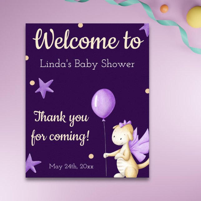 Póster Dragón con la bienvenida Baby Shower del Chica de  (Subido por el creador)