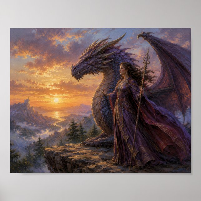 Póster Dragón con su ama (Frente)
